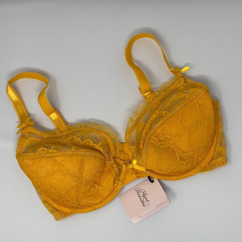 Agent Provocateur Anna Yellow Padded Plunge Push-Up Bra NWT $215
